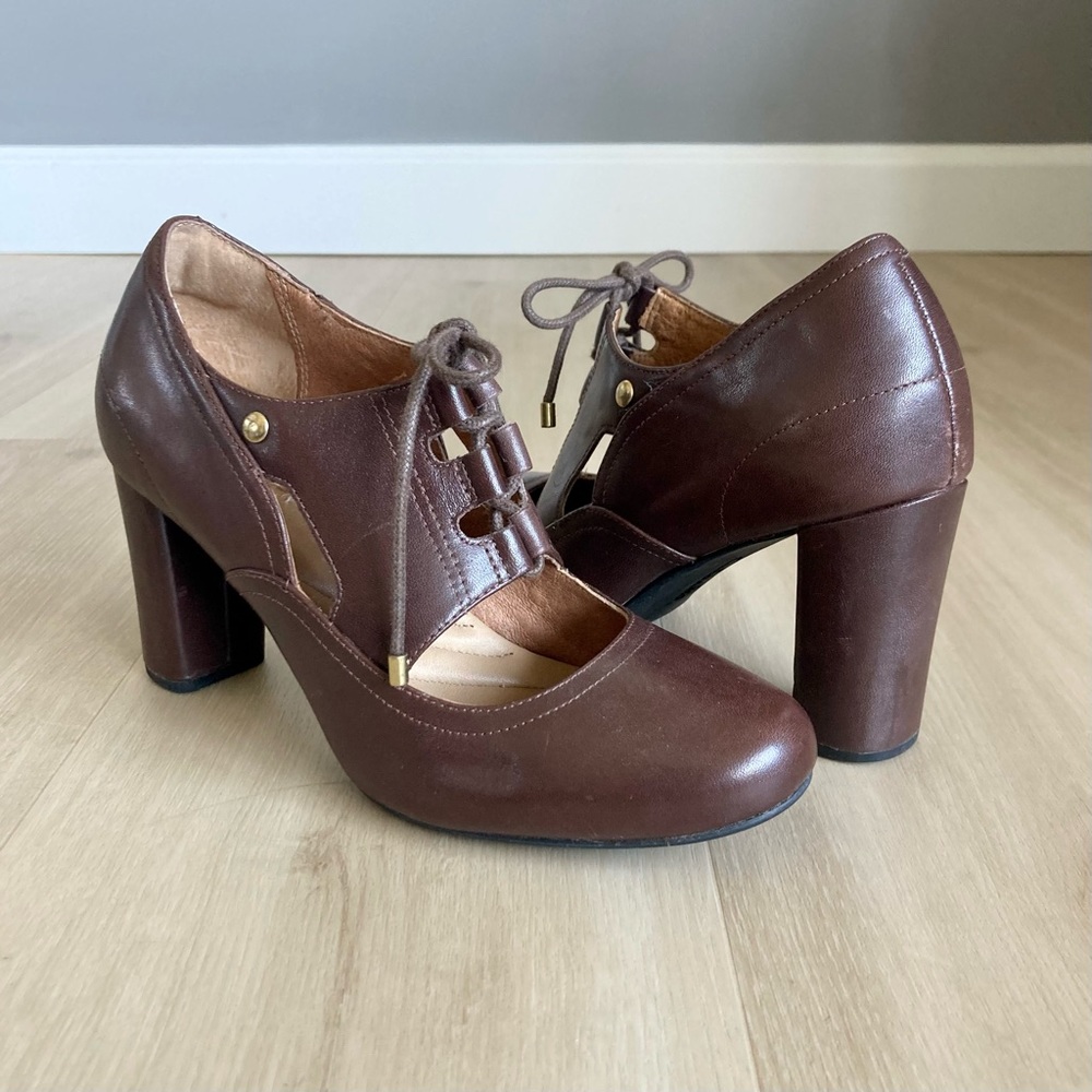 Clarks Brown Heeled Shoes